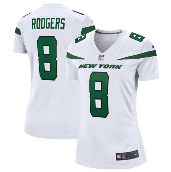 Aaron Rodgers New York Jets white Game jersey