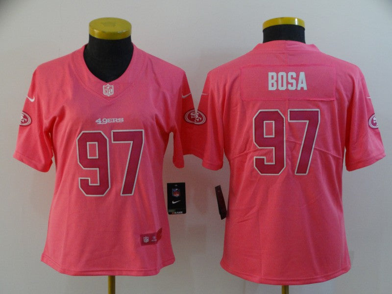 Nick Bosa San Francisco 49ers pink jersey