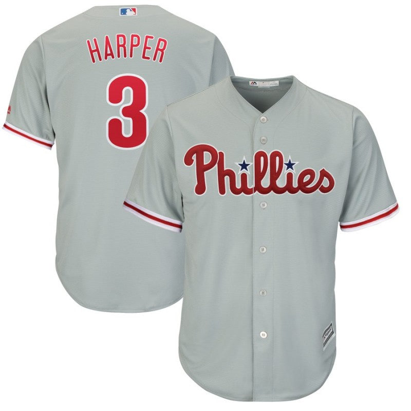 Bryce Harper Majestic Philadelphia Phillies gray Home jersey