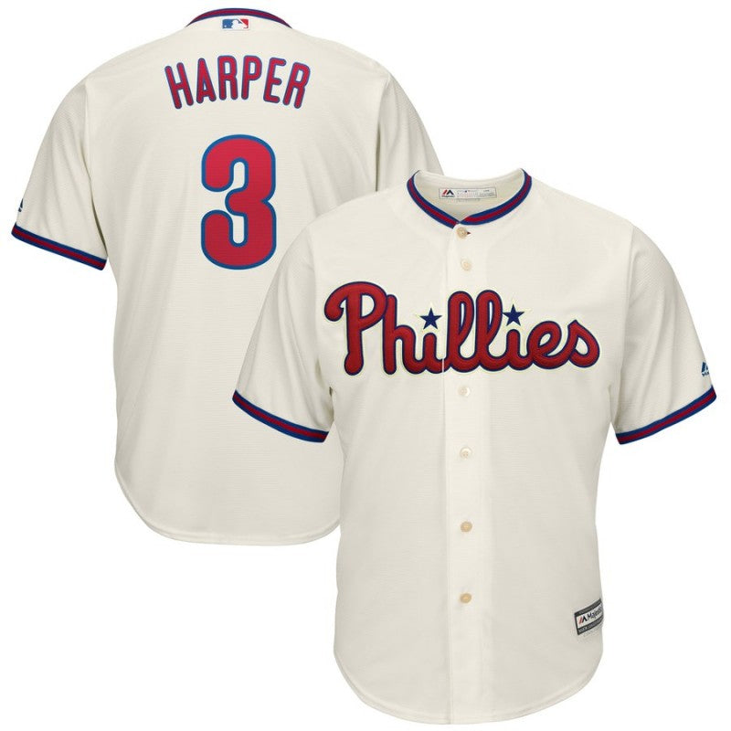 Bryce Harper Majestic Philadelphia Phillies white Home jersey