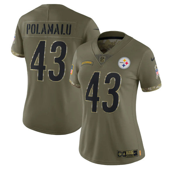Troy Polamalu Pittsburgh Steelers olive Salute To Service jersey