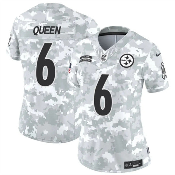 Patrick Queen Arctic Pittsburgh Steelers camo Salute To Service jersey