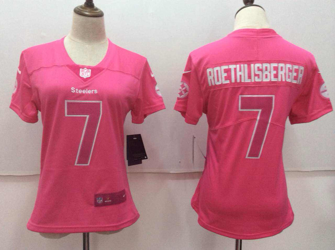Ben Roethlisberger Pittsburgh Steelers pink Fashion jersey
