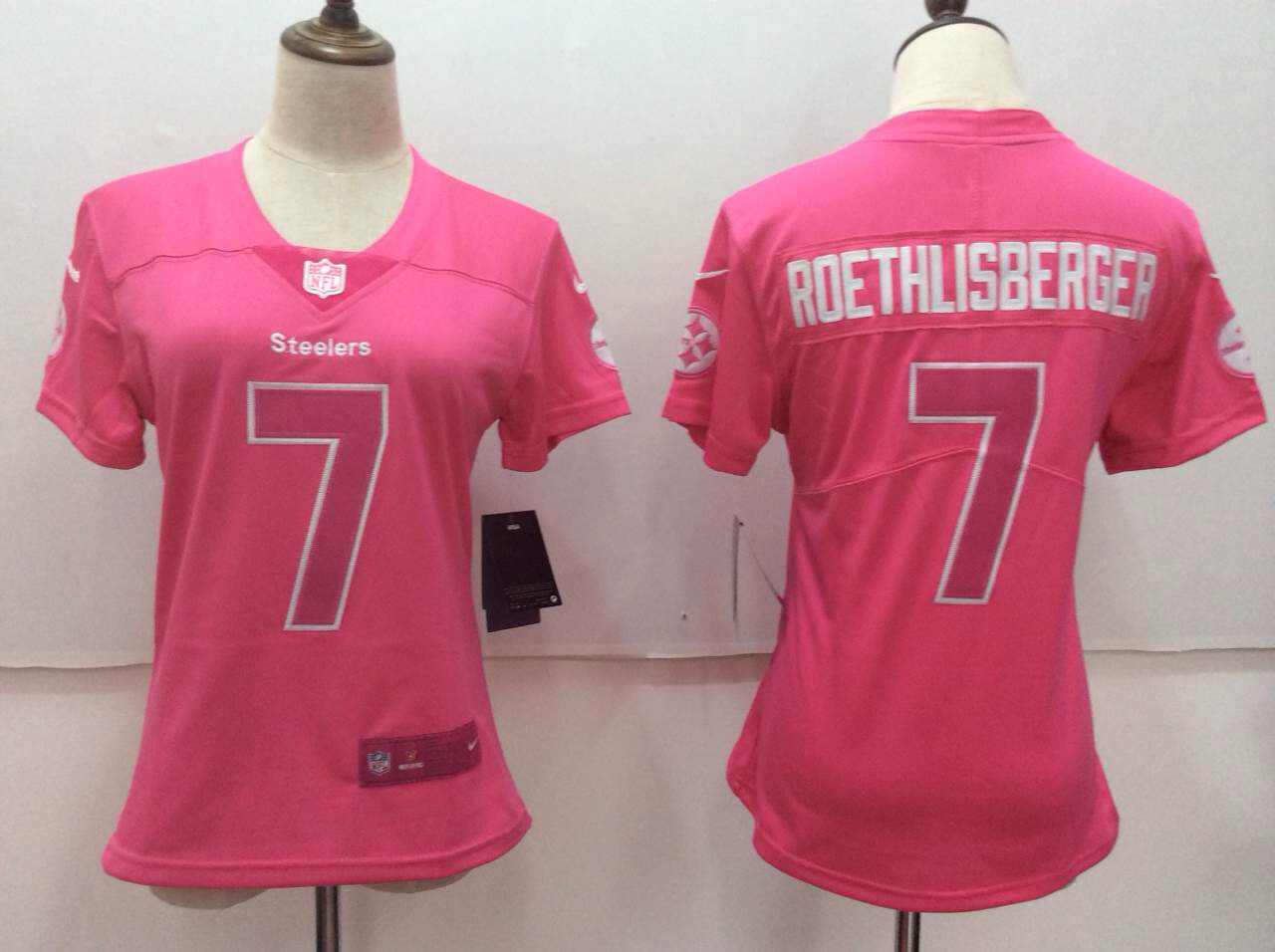 Ben Roethlisberger Pittsburgh Steelers pink Fashion jersey