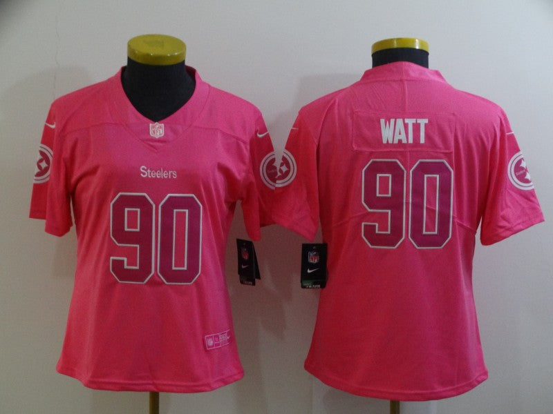 T J Watt Pittsburgh Steelers pink jersey