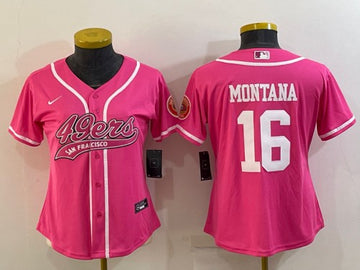 Joe Montana San Francisco 49ers pink jersey