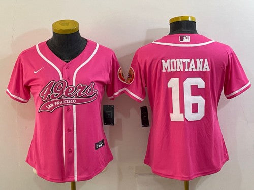 Joe Montana San Francisco 49ers pink jersey
