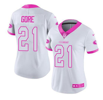 Frank Gore San Francisco 49ers white-pink jersey
