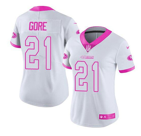 Frank Gore San Francisco 49ers white-pink jersey