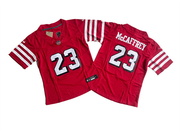 Christian McCaffrey San Francisco 49ers red FUSE jersey