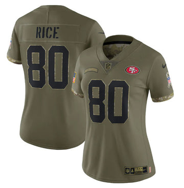 Jerry Rice San Francisco 49ers olive Salute To Service jersey