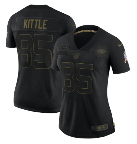 Custom San Francisco 49ers black Salute To Service jersey