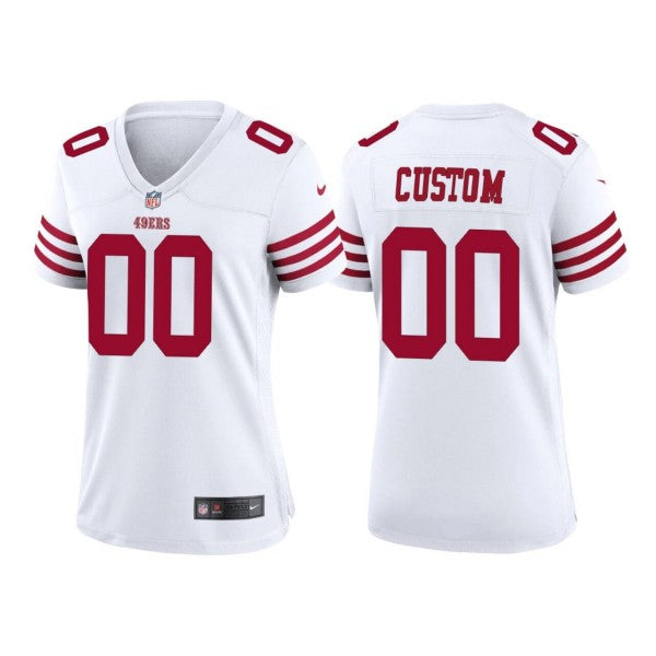Custom San Francisco 49ers white Game jersey
