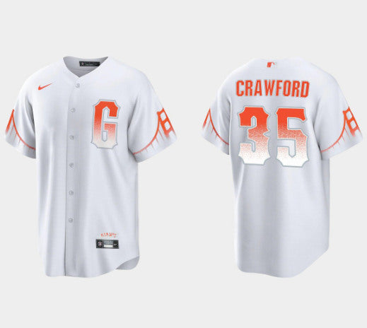 Brandon Crawford San Francisco Giants white City Connect jersey