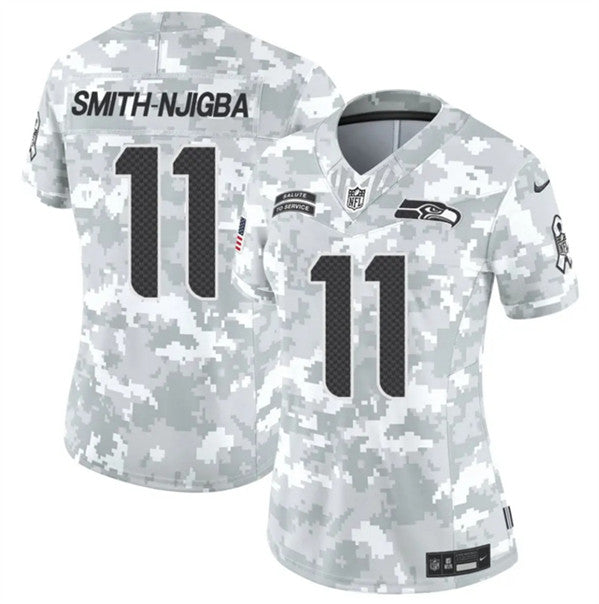 Jaxon Smith-Njigba Arctic Seattle Seahawks camo Salute To Service jersey