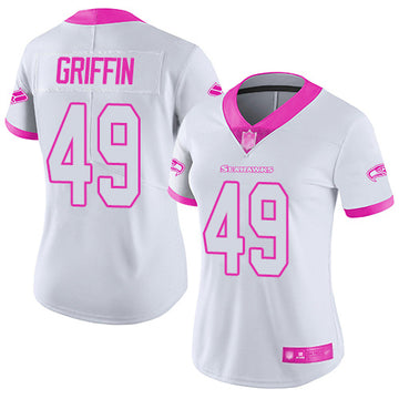 Shaquem Griffin White- Seattle Seahawks pink jersey