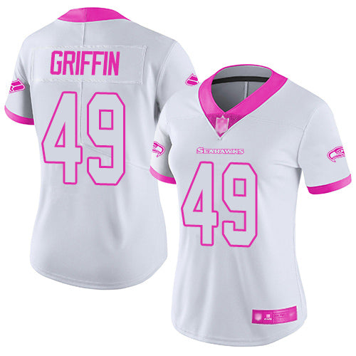 Shaquem Griffin White- Seattle Seahawks pink jersey