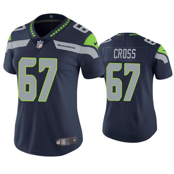 Charles Cross Seattle Seahawks navy jersey