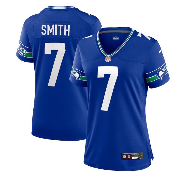 Geno Smith Seattle Seahawks royal Game jersey