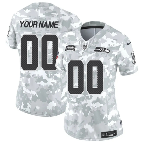 Custom Seattle Seahawks camo Salute To Service jersey