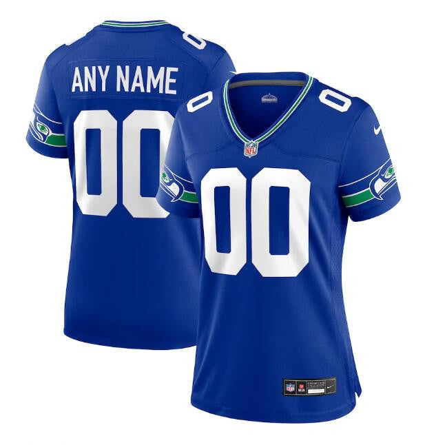 Custom Seattle Seahawks royal Throwback jersey