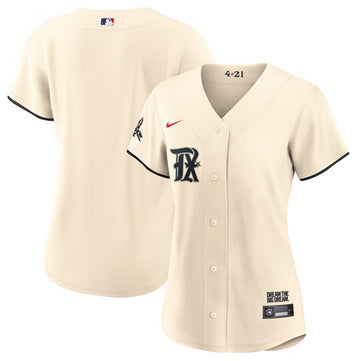 Custom Texas Rangers cream City Connect jersey