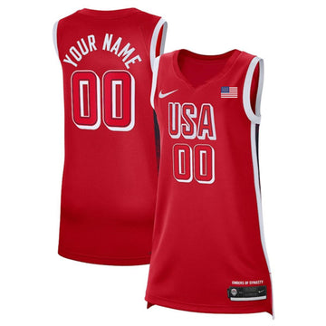 Custom USA Basketball red jersey