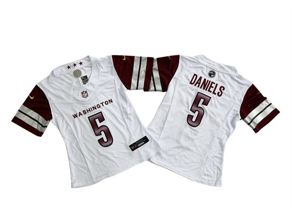 Jayden Daniels Washington Commanders white FUSE jersey