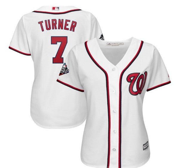 Trea Turner Majestic Washington Nationals white jersey