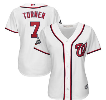Trea Turner Majestic Washington Nationals white jersey