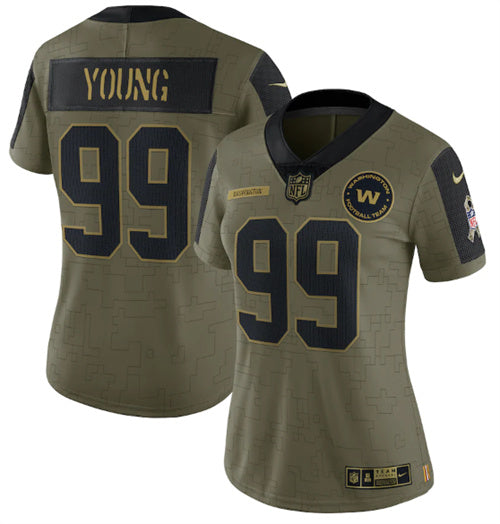 Chase Young Washington Commanders olive Salute To Service jersey