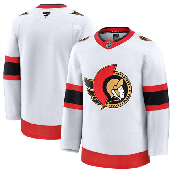 Custom Ottawa Senators white Away jersey