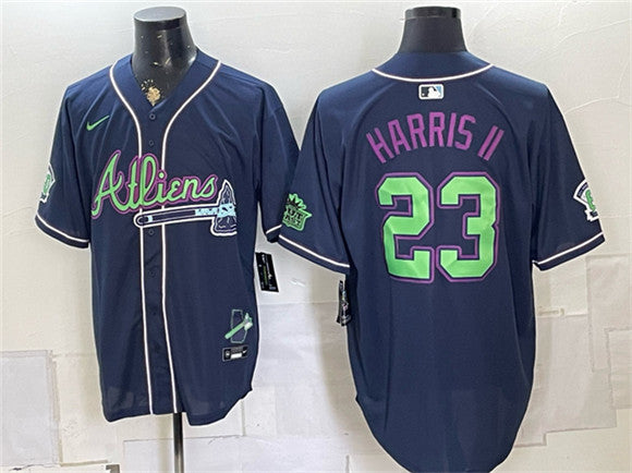 Michael Harris II Atlanta Braves navy Vapor jersey