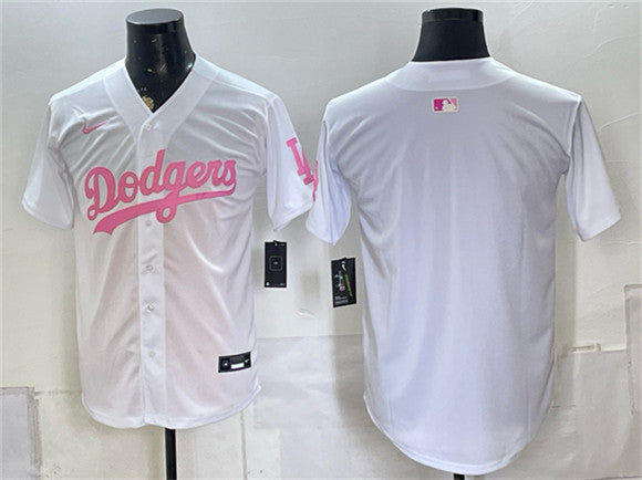 Blank White Los Angeles Dodgers pink Vapor jersey
