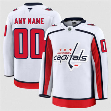 Custom Washington Capitals white Away jersey