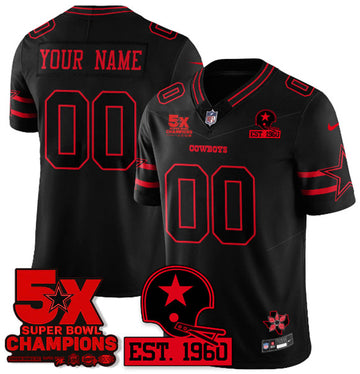 Custom Dallas Cowboys black Vapor jersey