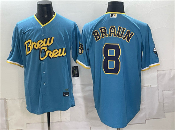 Ryan Braun Milwaukee Brewers blue City Connect jersey