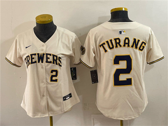 Brice Turang Milwaukee Brewers cream Limited jersey