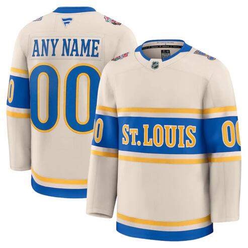Custom St. Louis Blues cream Winter Classic jersey