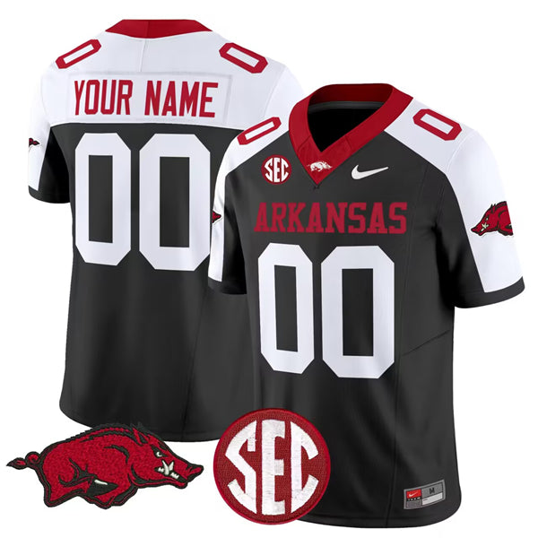 Custom Arkansas Razorbacks black Vapor jersey