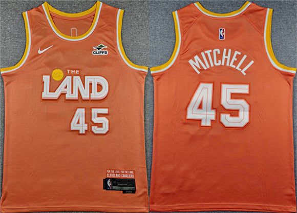 Donovan Mitchell Cleveland Cavaliers orange City Edition jersey