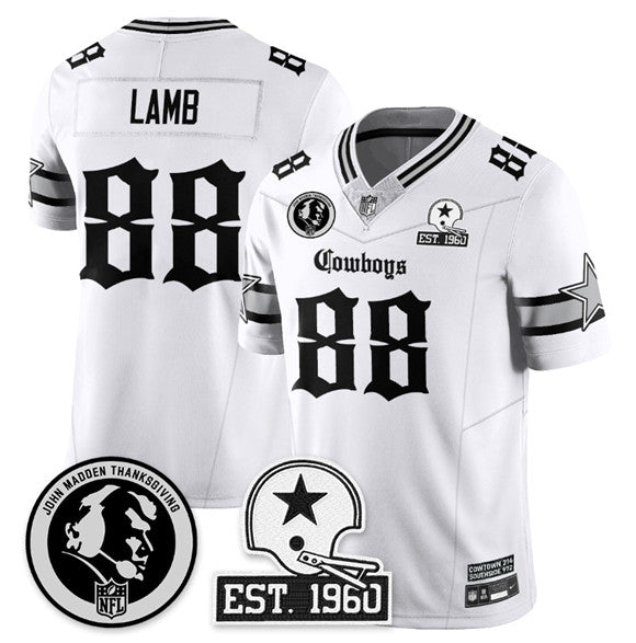 Custom Dallas Cowboys white Vapor jersey