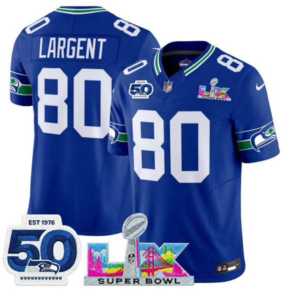 Steve Largent Seattle Seahawks royal Vapor jersey