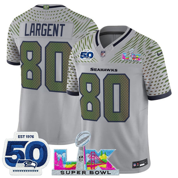 Steve Largent Seattle Seahawks gray Vapor jersey