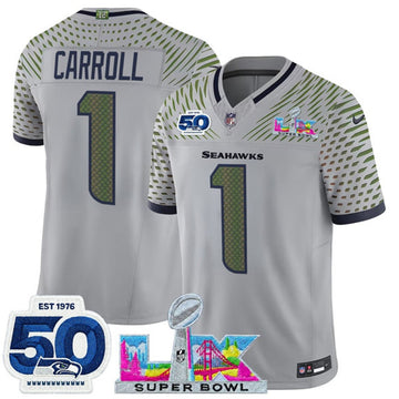 Pete Carroll Seattle Seahawks gray Vapor jersey