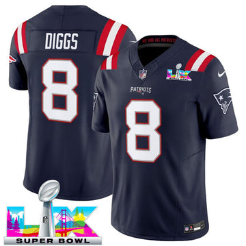 Stefon Diggs New England Patriots navy Vapor jersey