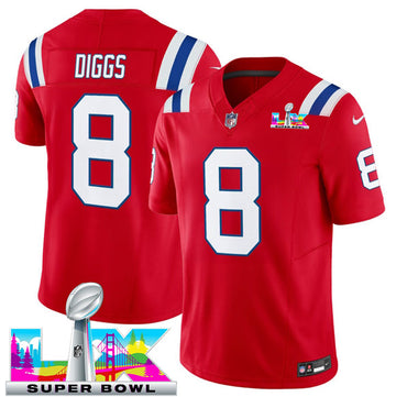 Stefon Diggs New England Patriots red Vapor jersey