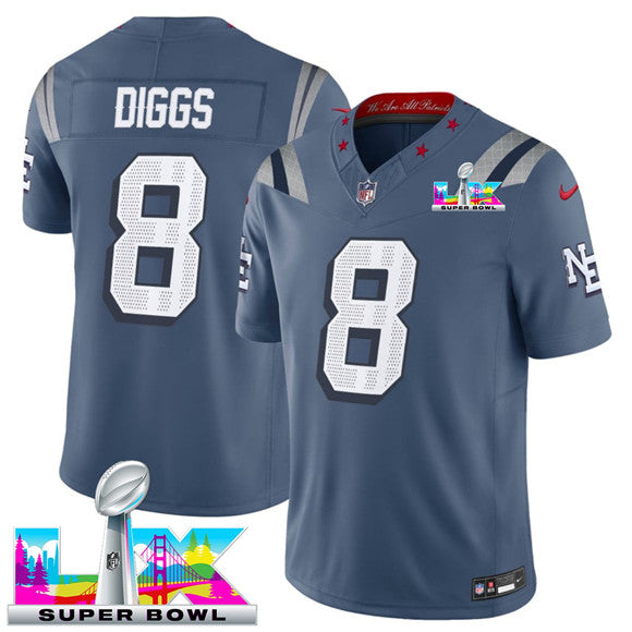 Stefon Diggs Storm New England Patriots blue Vapor jersey