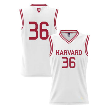 Custom Harvard Crimson white jersey
