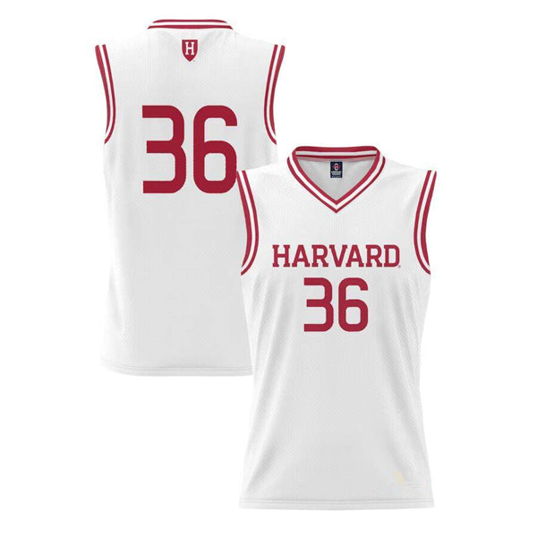 Custom Harvard Crimson white jersey